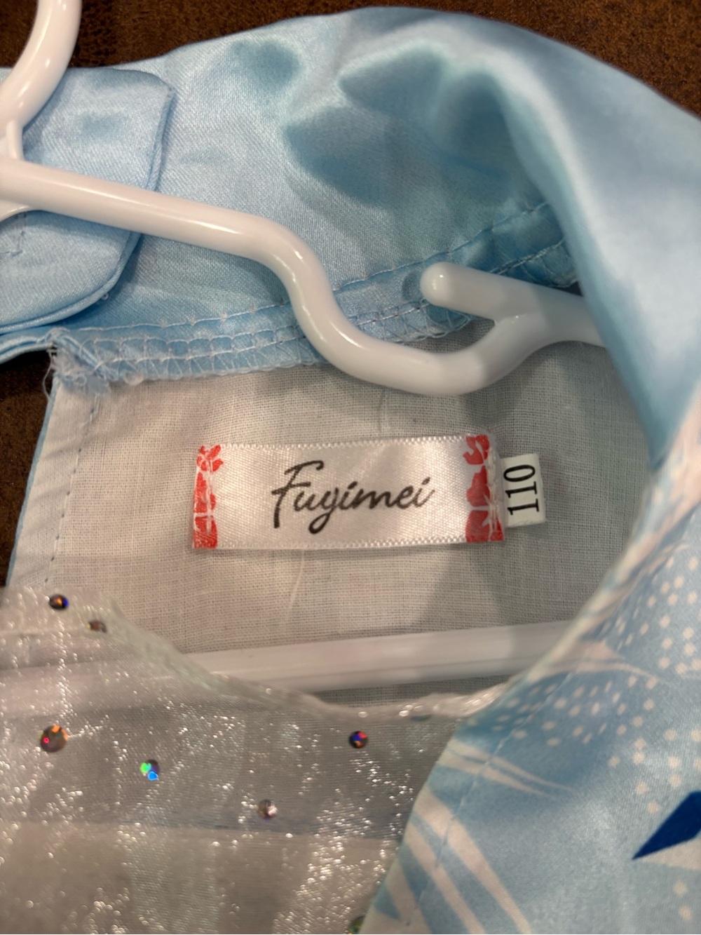 Girls Light Blue Sparkle Princess Costume Dress - Picture 6 of 7